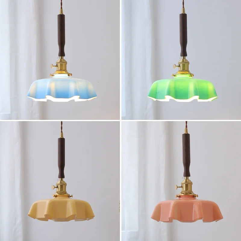 DecorBites™ Blue Glass LED Pendant Lamp for Dining Living Room Bedroom