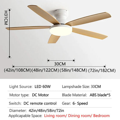 DecorBites™ 72" Low Floor Fan Light Chandelier 2023 Living Room Ceiling Fan Strong Winds