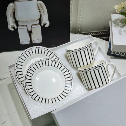 DecorBites™ Bone China Coffee and Tea Cup Set with Saucer, Teaware, Dessert Dish