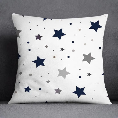 DecorBites™ Blue Geometric Floral Design Pillowcase - Modern Home Decor Cushion Cover