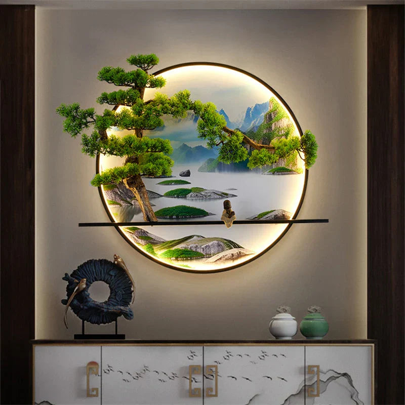 DecorBites™ Chinese Landscape LED Wall Lamp for Home Living Bedroom Study