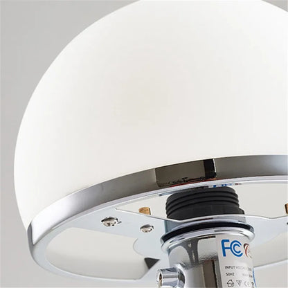 DecorBites™ Bauhaus Milk White Glass Table Lamp Chrome Nordic Retro Light