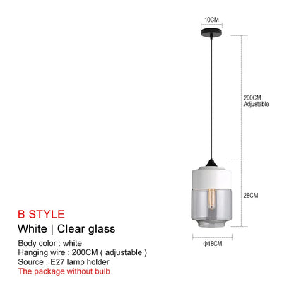 DecorBites™ Black Glass Pendant Lights: Modern Nordic Chandelier for Dining Room, Kitchen, Bedroom, and Restaurant
