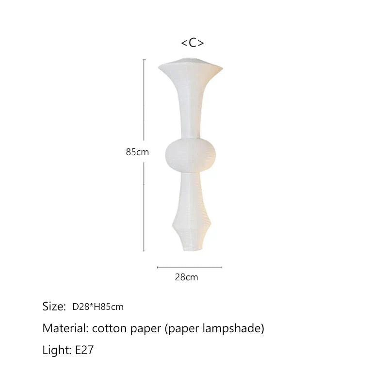 DecorBites™ Akari Rice Paper Pendant Lamp for Living Room Bedroom, LED Hanging Light