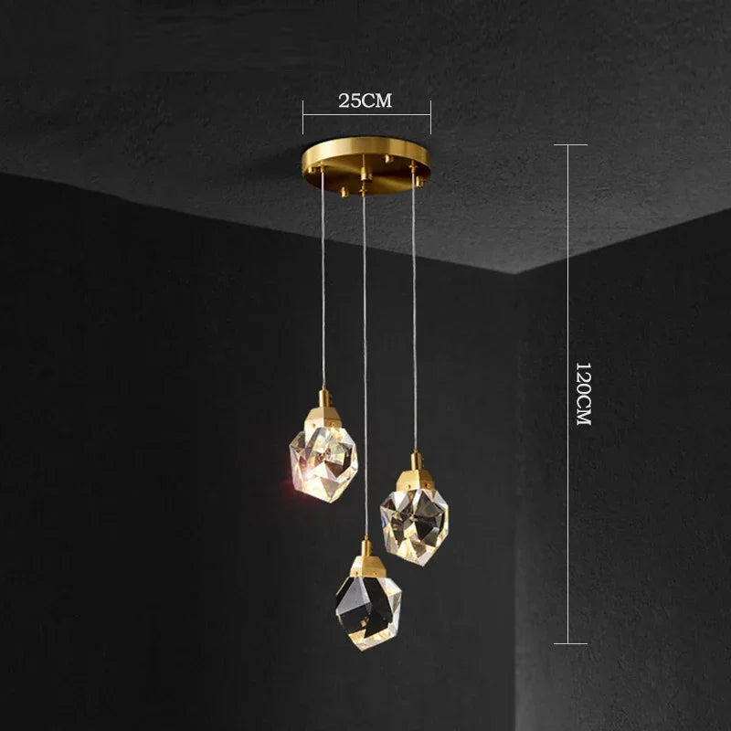 DecorBites™ Elegant Crystal Chandelier for Living Room & Staircase Lighting