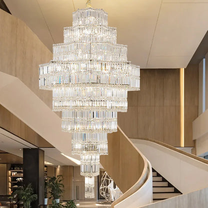 DecorBites™ Crystal Chandelier for Living Room in European Duplex Villa with Post-Modern Hall Luxury