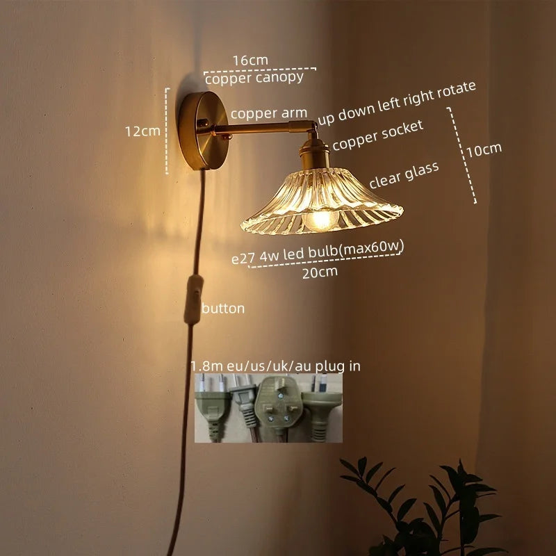 DecorBites™ LED Glass Wall Lights Modern Decor for Bedroom Living Room Bar Balcony.