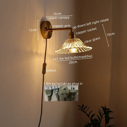 DecorBites™ LED Glass Wall Lights Modern Decor for Bedroom Living Room Bar Balcony.