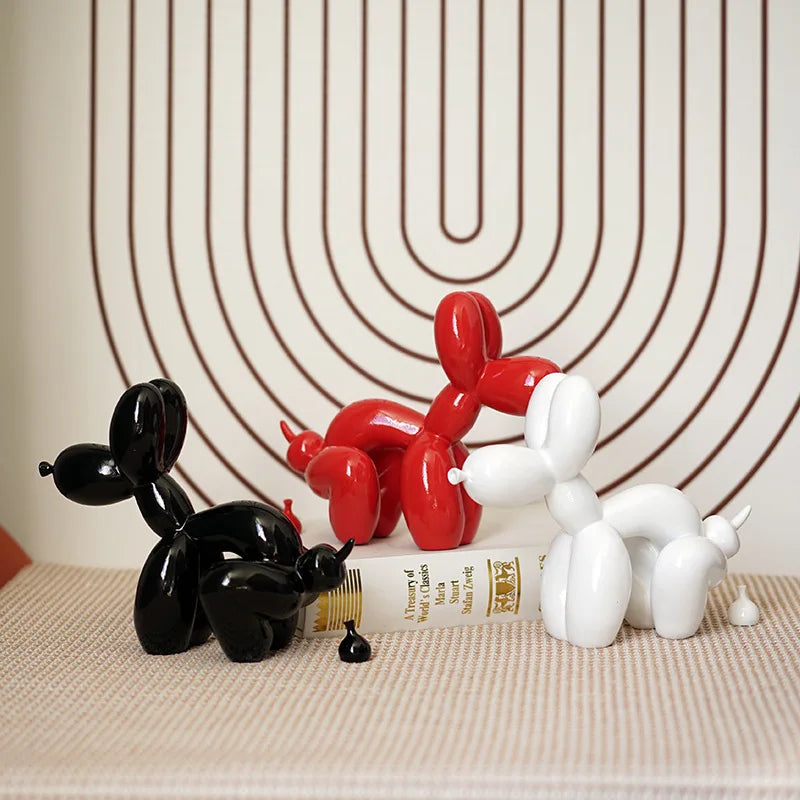 DecorBites™ Balloon Dog Sculpture: Funny Puppy Resin Craft for Home Decor