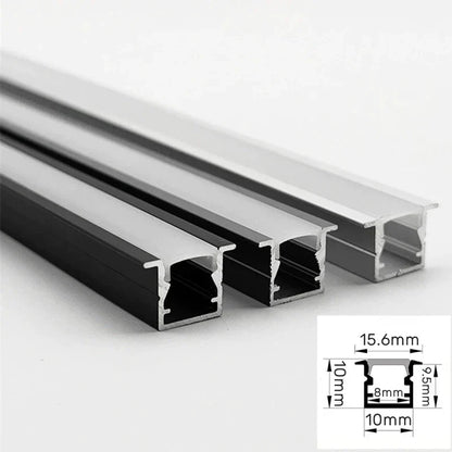 DecorBites™ LED Aluminum Profile Recessed U/YW-Shape Hidden Channel Milky Cover Bar Strip Light