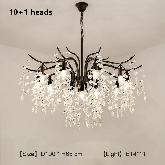 DecorBites™ Crystal Branch Chandelier: Modern Minimalist Luxury Lighting for Living Room and Bedroom
