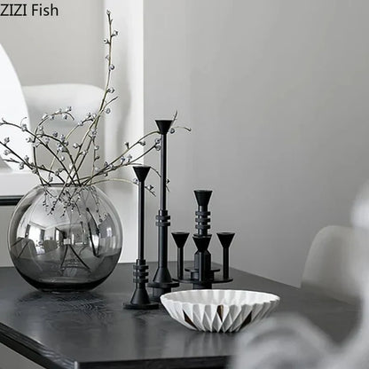 DecorBites™ Frosted Metal Candle Holder for Romantic Dining Table Decor