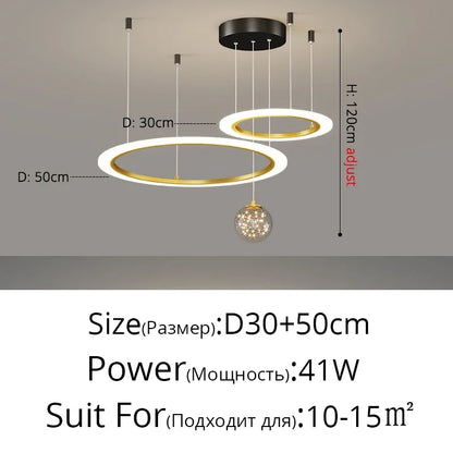 DecorBites™ LED Star Chandelier for Modern Living Room Bedroom Decor