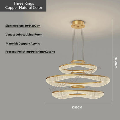 DecorBites™ Acrylic Living Room Chandelier Pendant Light Fixture_LED Hanging Lamp