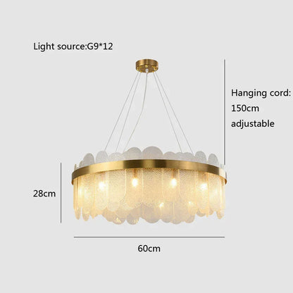DecorBites™ Glass Chandelier for Ceiling: Elegant Lighting Solution for Dining Table