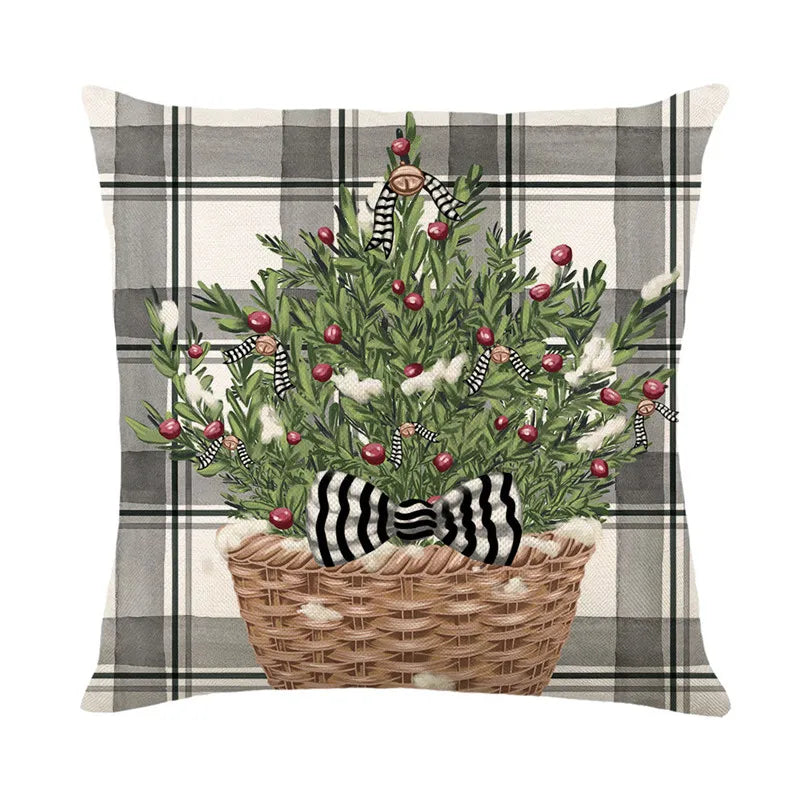 DecorBites™ Christmas Pillowcase Collection - Festive Sofa Decor with Christmas Tree, Elk, Snowman