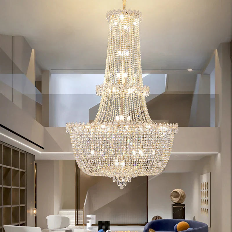 DecorBites™ Crystal Duplex Chandelier: New Light Luxury Modern Design for Living Room & Hall