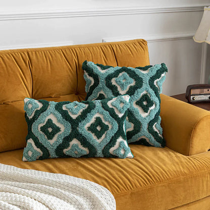 DecorBites™ Boho Tufted Geometric Cotton Canvas Pillow Covers