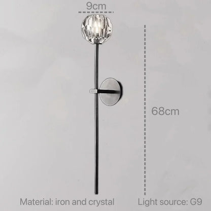 DecorBites™ Crystal Wall Sconce: Modern LED Fixture for Bedroom, Living Room, and Hallway