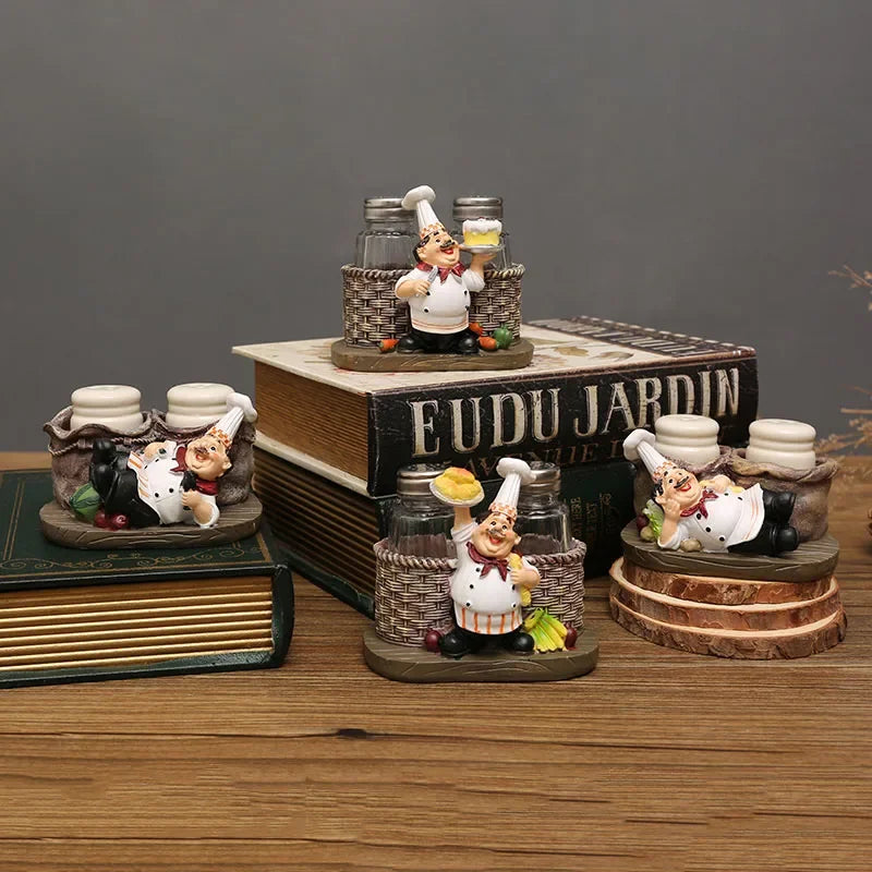 DecorBites™ Bearded Chef Resin Figure Sculpture Modern Kitchen Desk Decor Ornaments