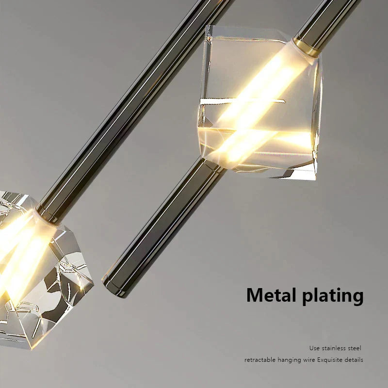 DecorBites™ Cube Crystal Pendant Lamps for Bedroom and Living Room Décor