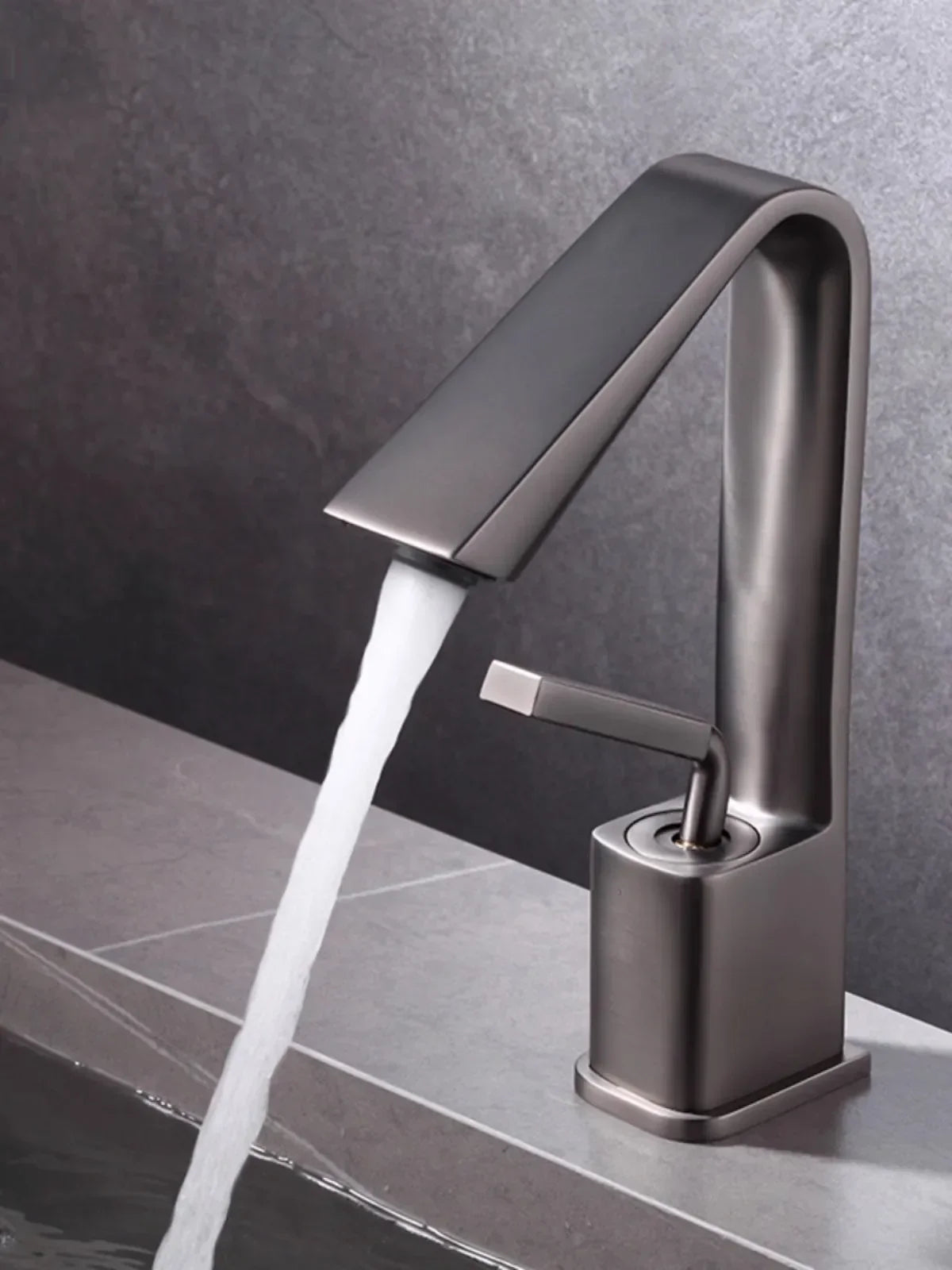 DecorBites™ Brush Gold Basin Faucet Single Lever Hot Cold Mixer Sink Tap Vanity
