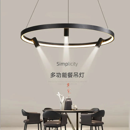 DecorBites™ Black Round Spotlight Chandelier Pendant Light for Home Decor and Dining Room