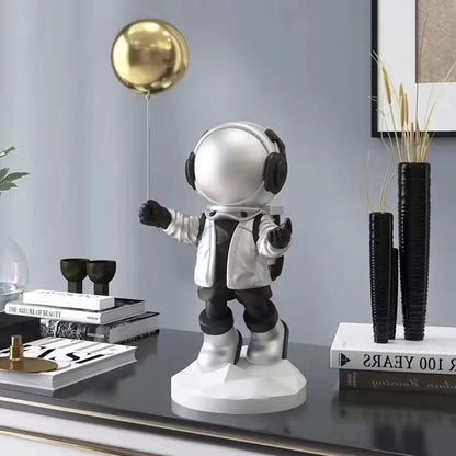 DecorBites™ Balloon Astronaut Resin Home Decor Crafts Figurines Statue Sculpture Bookcase Decor