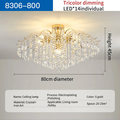 DecorBites™ Crystal Chandelier: Luxury French Retro Charm, Modern & Romantic Lighting