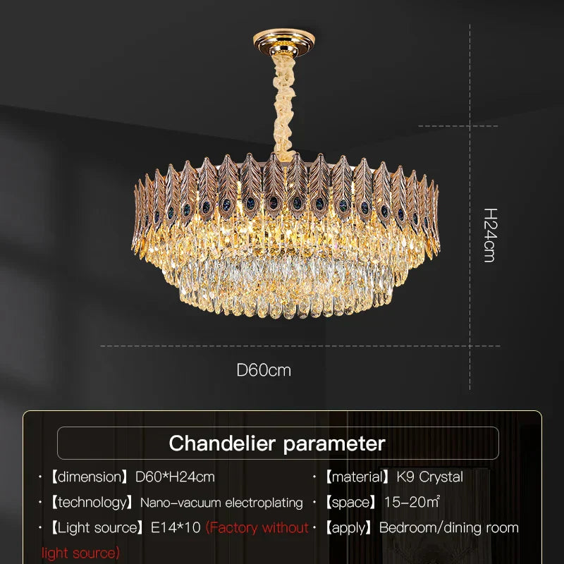 DecorBites™ Crystal Chandelier: Elegant & Modern Bedroom & Living Room Lighting
