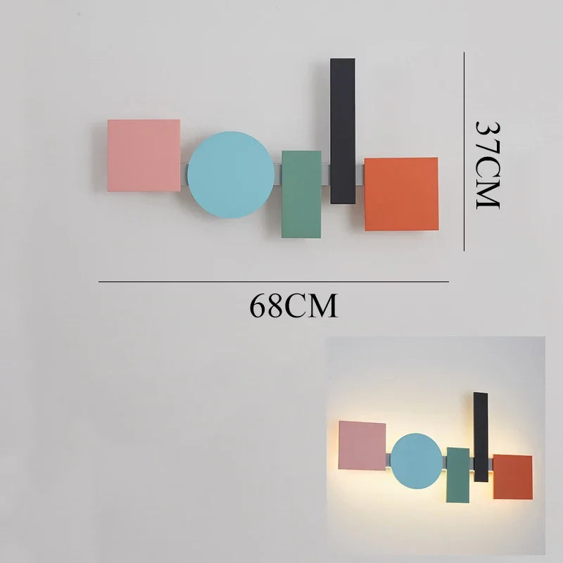 DecorBites™ Geometric Flush Mount Macaron Lamp for Living Room Bedside Lighting