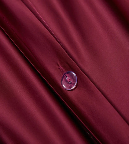 DecorBites™ Burgundy Red Egyptian Cotton Bedding Set - Soft Silky Solid Color Luxe Duvet Cover, Sheet, Pillowcases