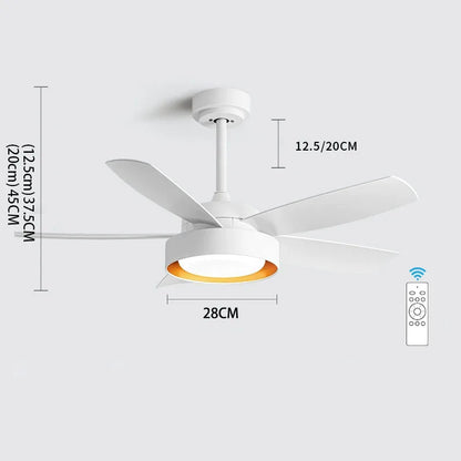 DecorBites™ 5-Blade Ceiling Fan with Remote Control & LED Light - Silent Motor