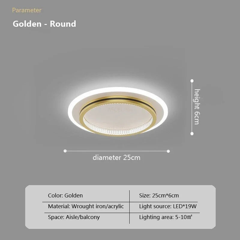 DecorBites™ Crystal Ceiling Lights: Modern Indoor Lighting with LED, Round/Square Luminaria