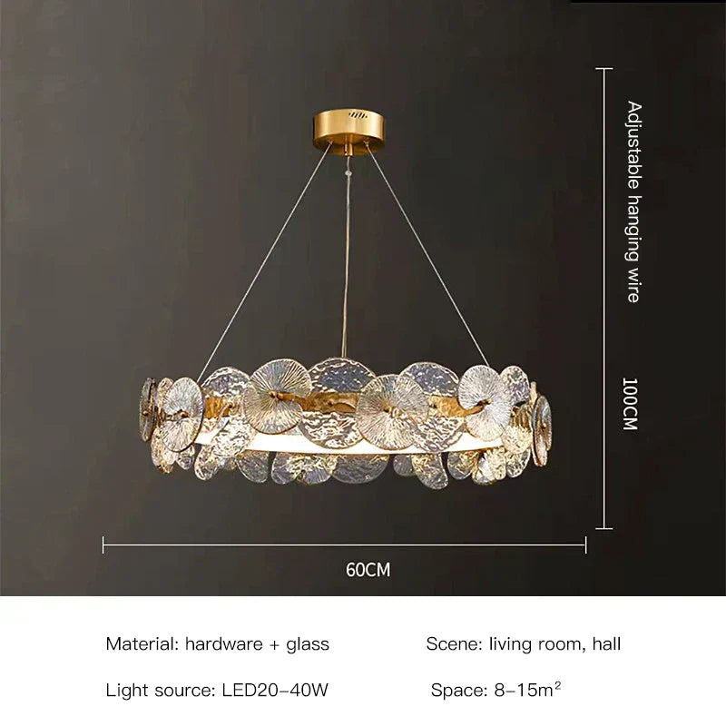 DecorBites™ Lotus Leaf LED Chandeliers: Modern Lighting Fixtures for Living Room, Bedroom, Dining Table
