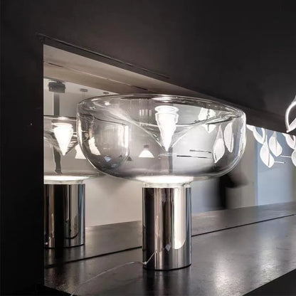 DecorBites™ Aella Table Lamp: Elegant Clear Glass Luxury Art Desk Lamp for Office, Bedroom, and Foyer