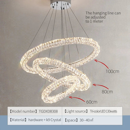 DecorBites™ Crystal Chandelier Ring - Elegant Light Luxury for Living Room, Dining Room & Bedroom