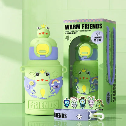 DecorBites™ Cartoon Animals Insulated Stainless Steel Mug with Silicone Sleeve