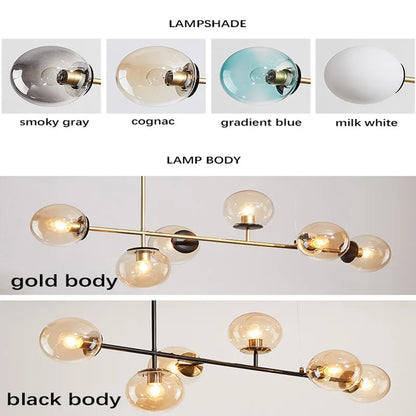 DecorBites™ Glass Ball Ceiling Chandelier for Kitchen Dining Living Room