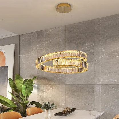 DecorBites™ Crystal Chandelier LED Light Fixture, Luxury Decor Hanging Lamp, Modern Home Lighting