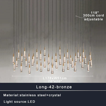 DecorBites™ Crystal Ceiling Pendant Lights for Dining Room, Luxury Designer Foyer Decor Lighting