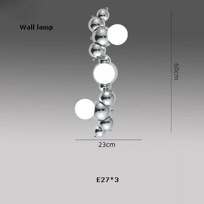 DecorBites™ Designer Molecule Chandelier: LED Dimmable Chrome Gold Lighting 2025 Trend