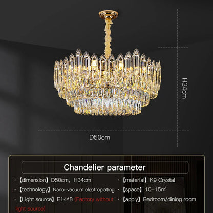 DecorBites™ Crystal Chandelier: European Designer Style for Living Room, Bedroom & Dining Room