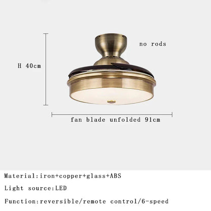 DecorBites™ Copper Bronze Ceiling Fan Light Remote Control 6-speed Reversible Silent Design