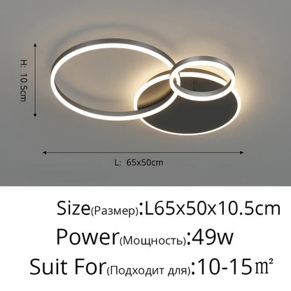 DecorBites™ Aluminum Circle LED Chandelier Ceiling Light for Bedroom Living Room Kitchen