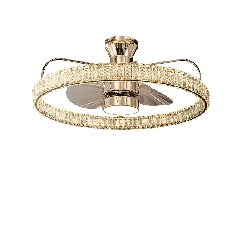 DecorBites™ Crystal Luxury Ceiling Fan Light with Invisible Blades & Remote Control