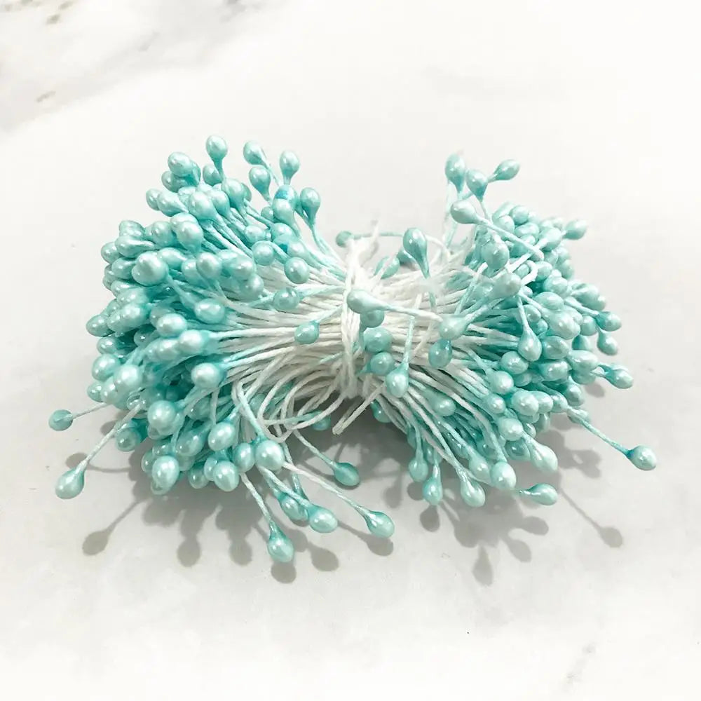 DecorBites™ Blue Flower Cherry Stamen Berries Bundle for DIY Christmas Wedding Decor
