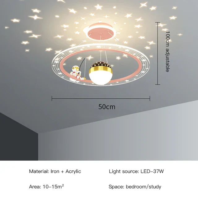 DecorBites™ LED Star Chandelier: Kids Room Lighting Fixture for Bedroom & Study Room