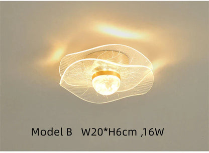 ™ Gold Acrylic LED Ceiling Light - Modern Nordic Style Lighting for Home Decor