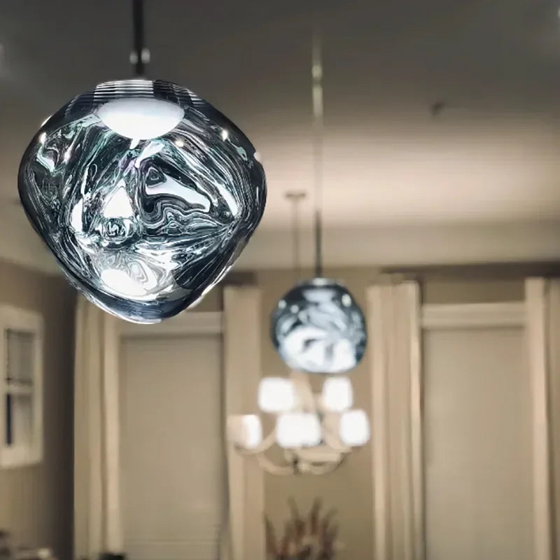 DecorBites™ Lava Glass LED Chandelier Pendant Light Modern Indoor Hanging Lamp for Home Decor